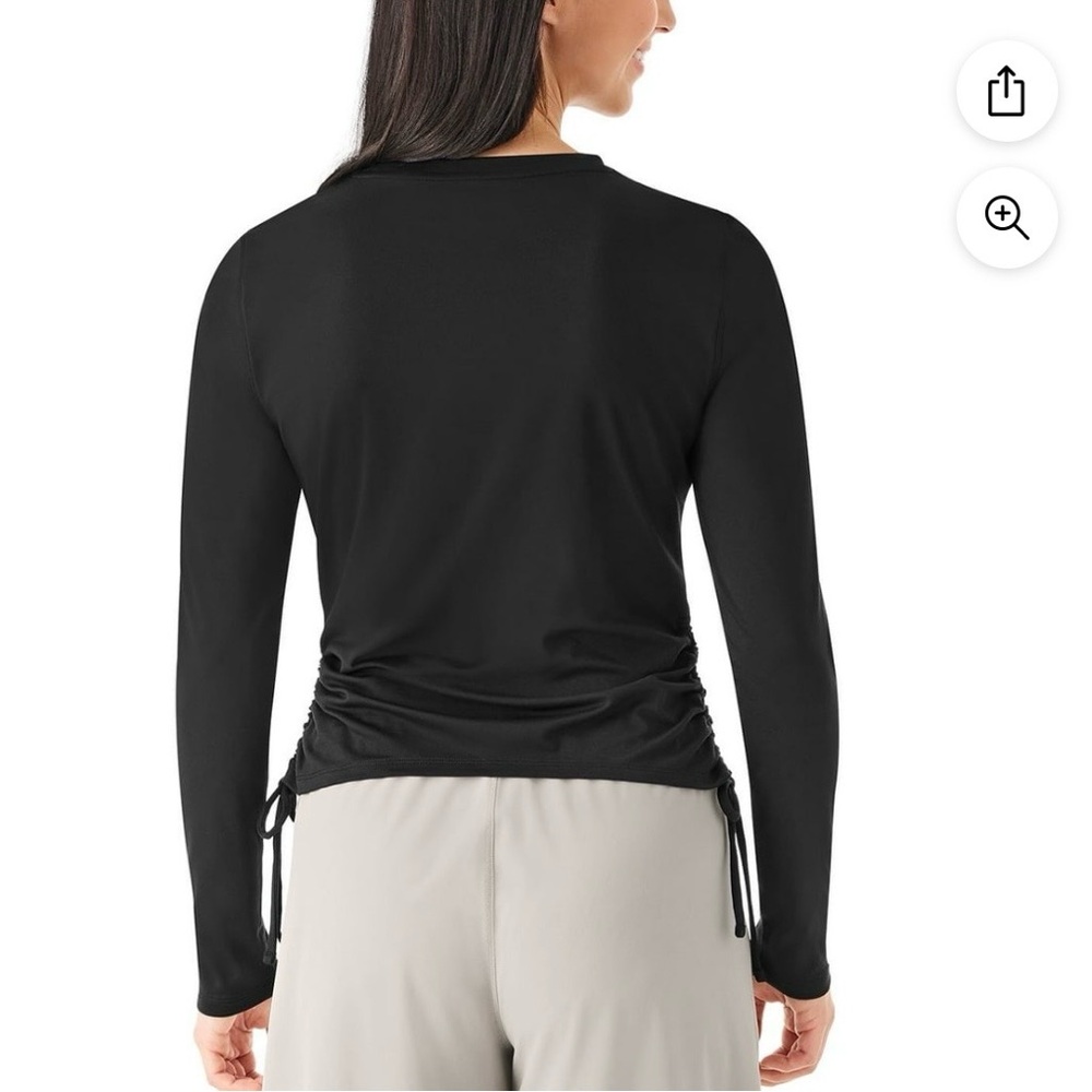 NWT-Member’s Mark Women’s Black Long Sleeve Ruched Women's Top Sz L - Picture 2 of 10